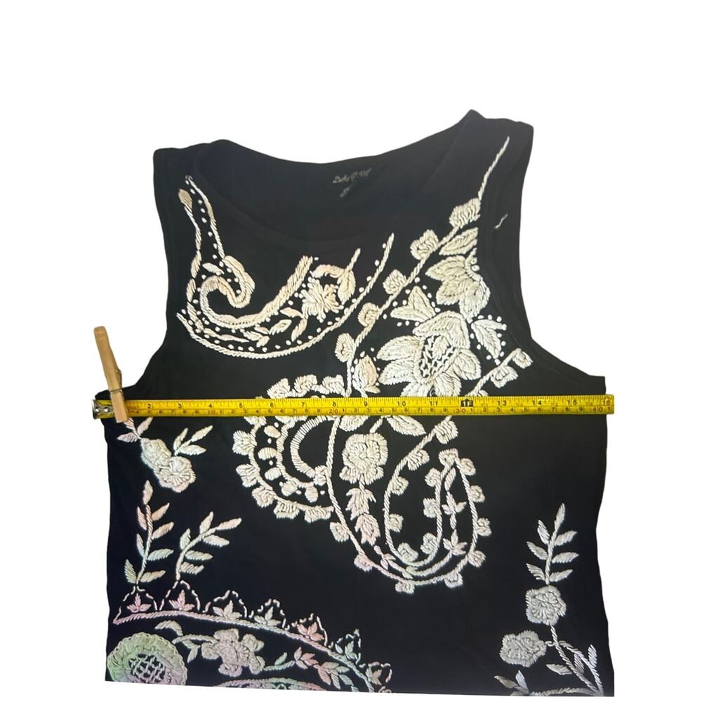 Lucky Brand Floral Embroidered Blue/White Tank Top XS Dopamine Boho Festival - Picture 8 of 10